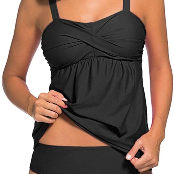 Women's 2pcs Swing Tankini Top Swimsuit Swimdress - Picture 3 of 7